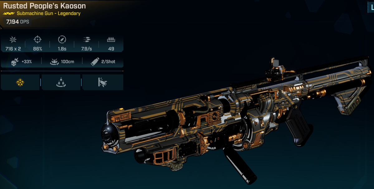 《无主之地 4》的 Kaoson SMG