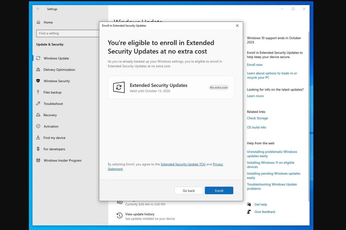 Windows 10 ESU 或 Windows 11：支持结束前如何选择